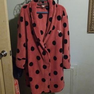 Victoria's secret pink shorty  Robe with polka dot